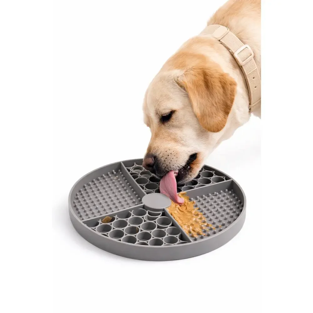 Dog Lick Mat, Anti-Choking Elevated Feeding Plate with Suction Cups, Interactive